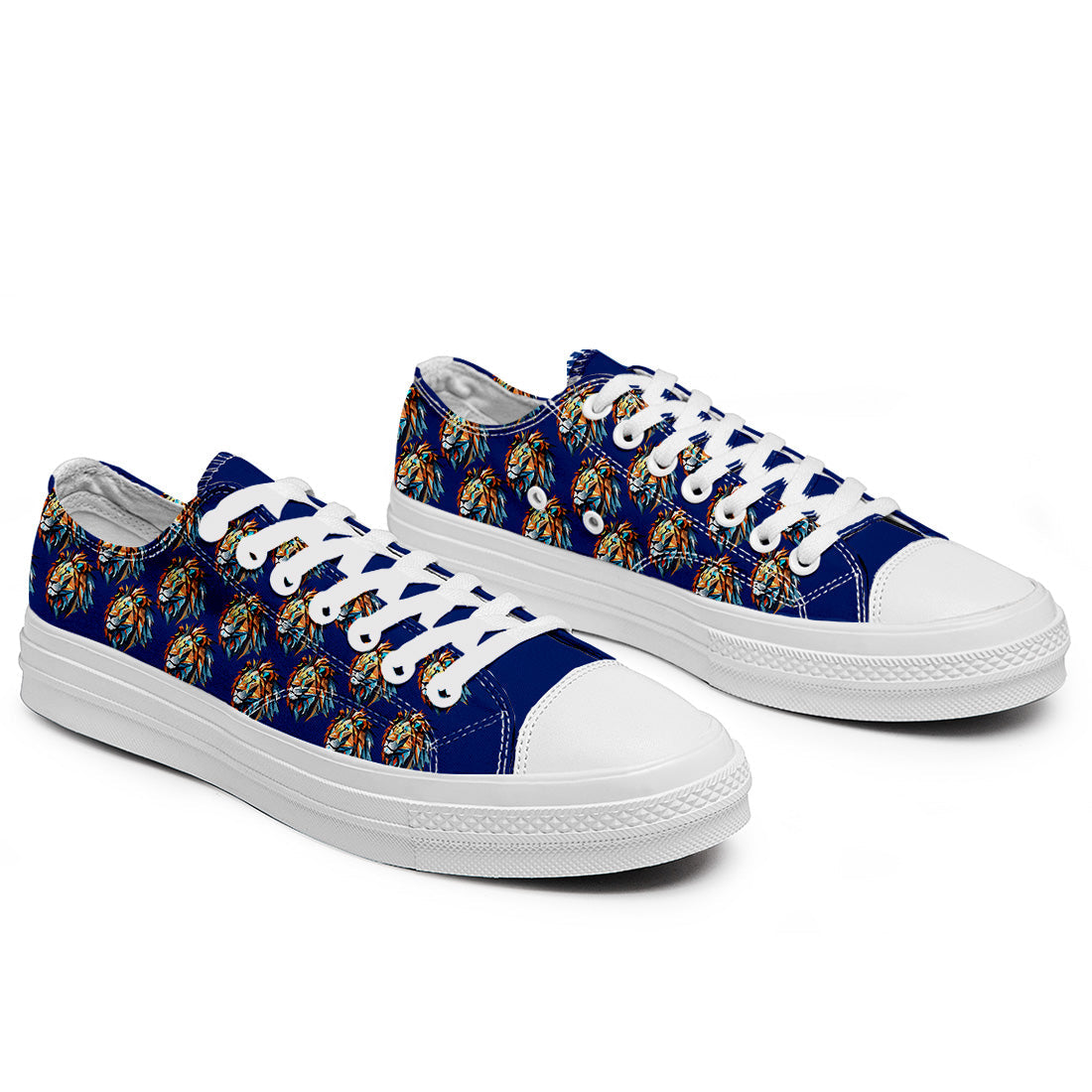 Highlight Your Fashion With Men's and Women's Low-Top Canvas Shoes Lion