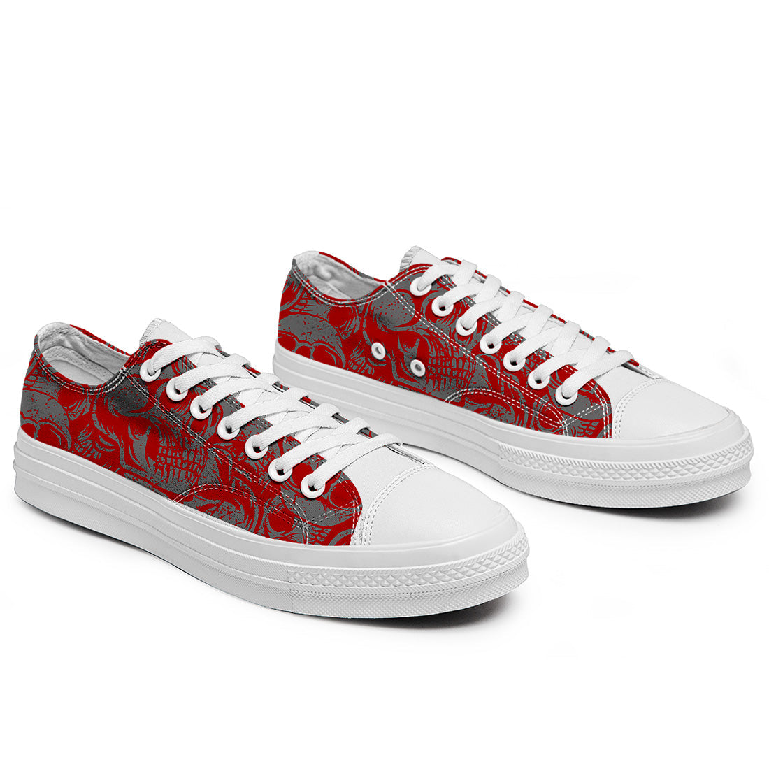 Highlight Your Fashion With Men's and Women's Low-Top Canvas Shoes Skeleton