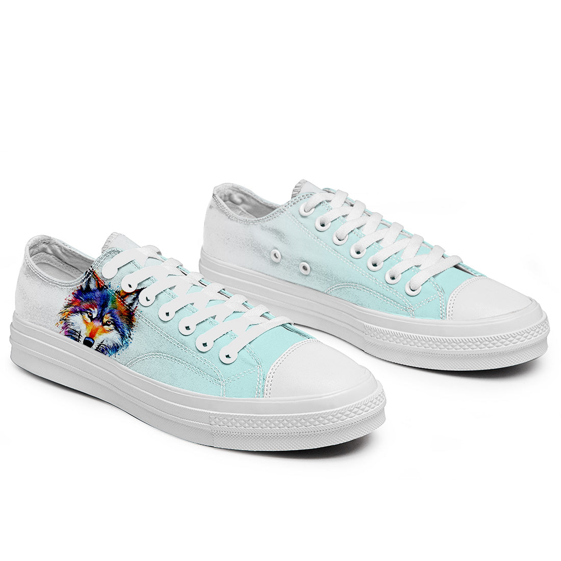 Highlight Your Fashion With Men's and Women's Low-Top Canvas Shoes Wolf
