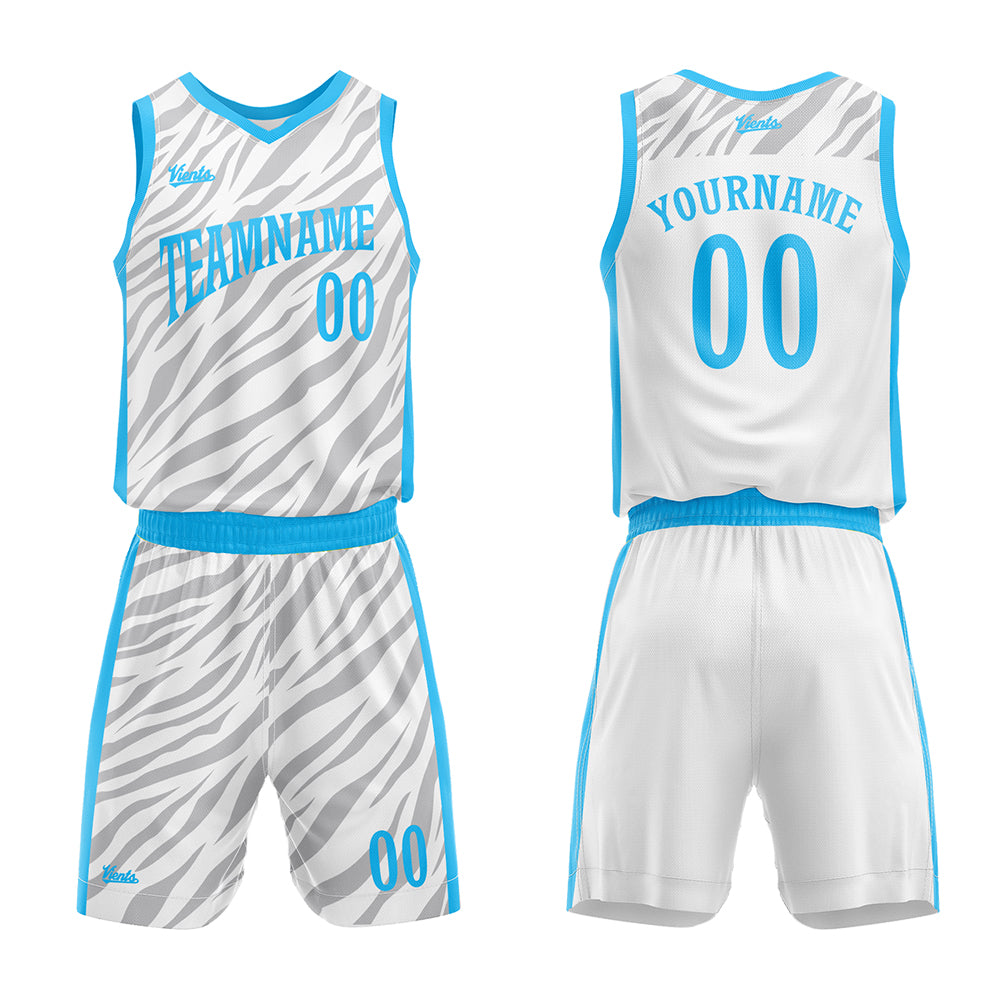 Custom White Basketball Jersey Uniform Suit Printed Your Logo Name Number
