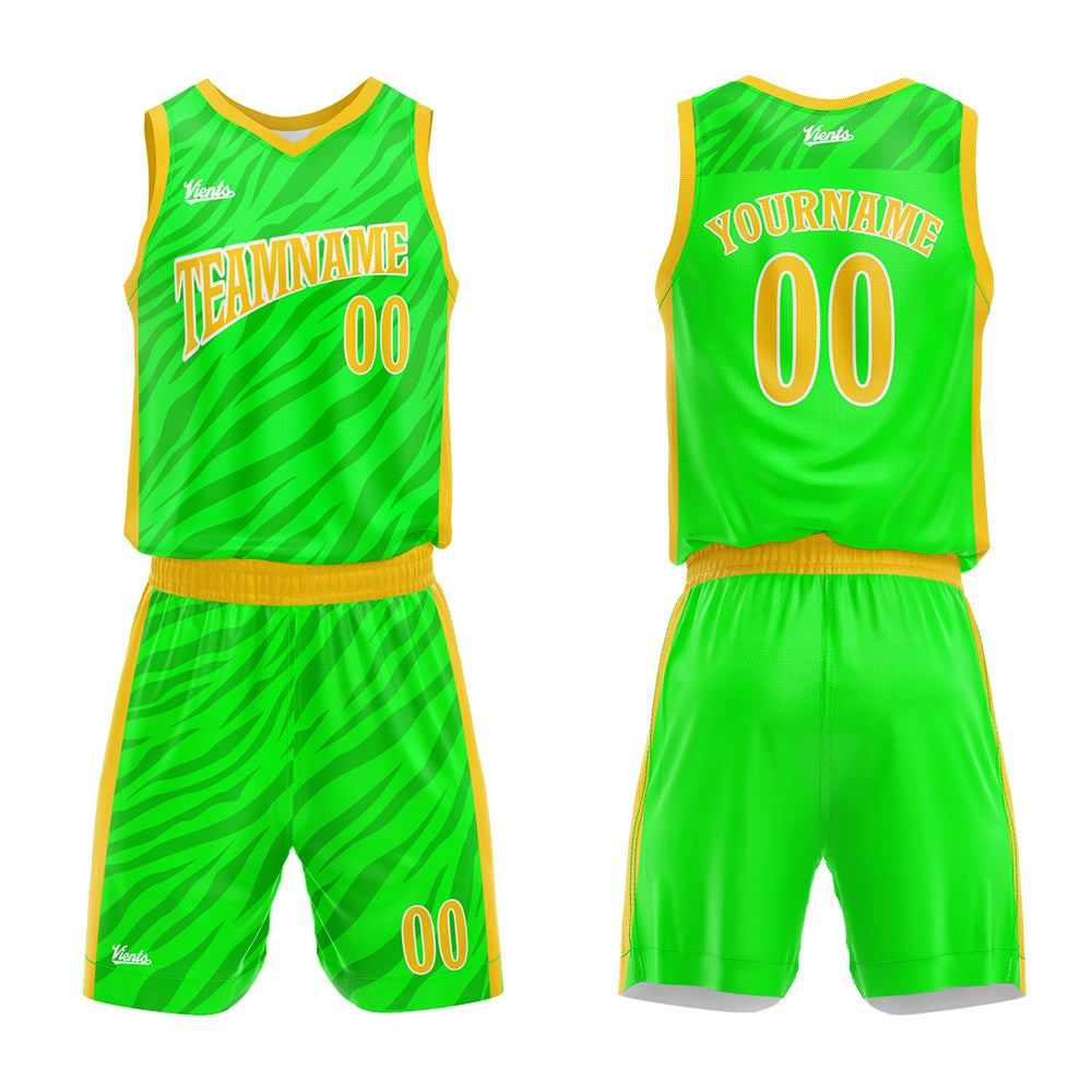 Custom Neon Green Basketball Jersey Uniform Suit Printed Your Logo Name Number
