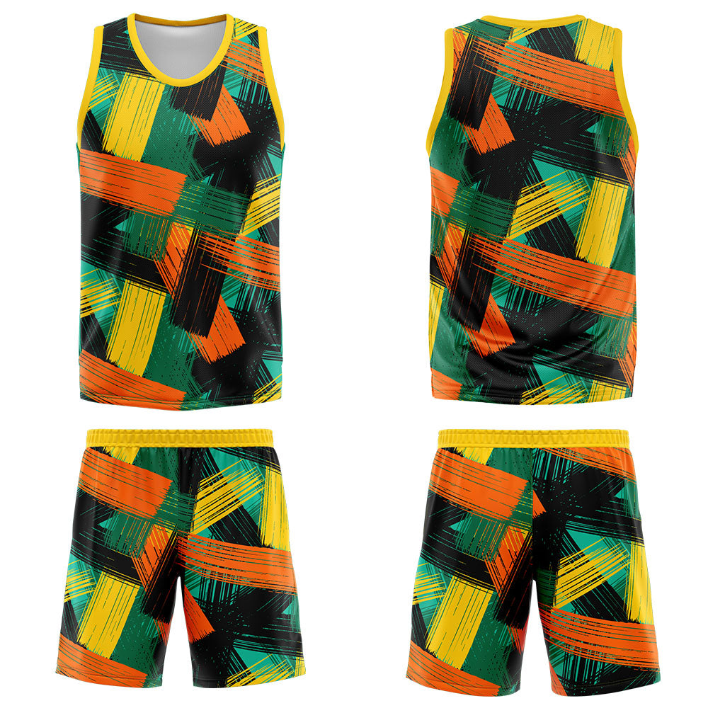 Custom Yellow Green Basketball Jersey Uniform Suit Printed Your Logo Name Number