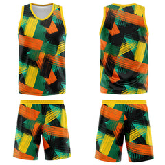 Custom Yellow Green Basketball Jersey Uniform Suit Printed Your Logo Name Number