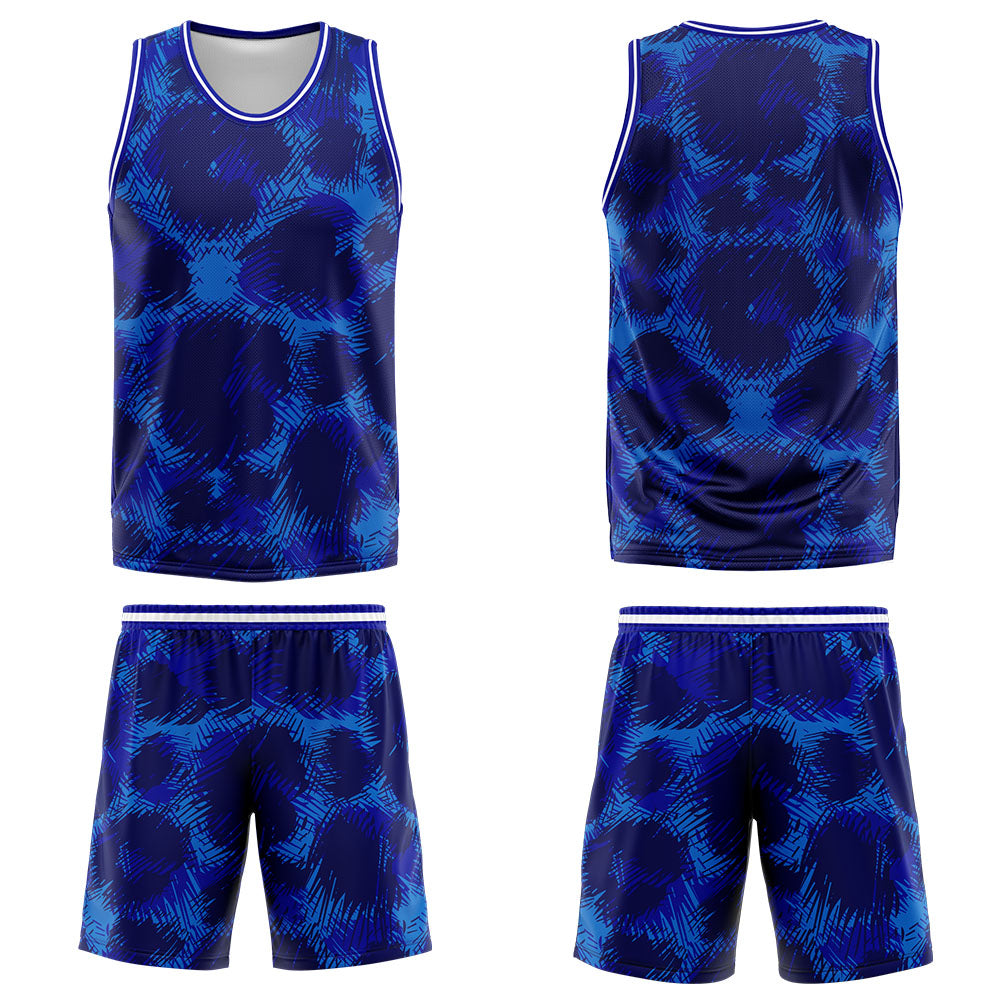 Custom Royal leopard print Basketball Jersey Uniform Suit Printed Your Logo Name Number