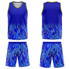 Custom Royal flame Basketball Jersey Uniform Suit Printed Your Logo Name Number