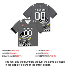 Custom Football Jersey Shirt Personalized Stitched Printed Team Name Number Grey