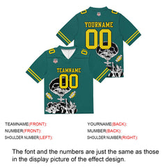 Custom Football Jersey Shirt Personalized Stitched Printed Team Name Number Green