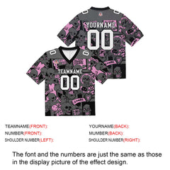 Custom Football Jersey Shirt Personalized Stitched Printed Team Name Number Light Pink