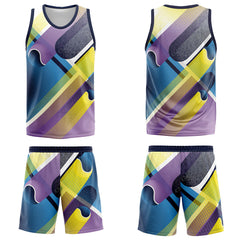 Custom Navy Purple Basketball Jersey Uniform Suit Printed Your Logo Name Number