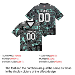 Custom Football Jersey Shirt Personalized Stitched Printed Team Name Number Light Green