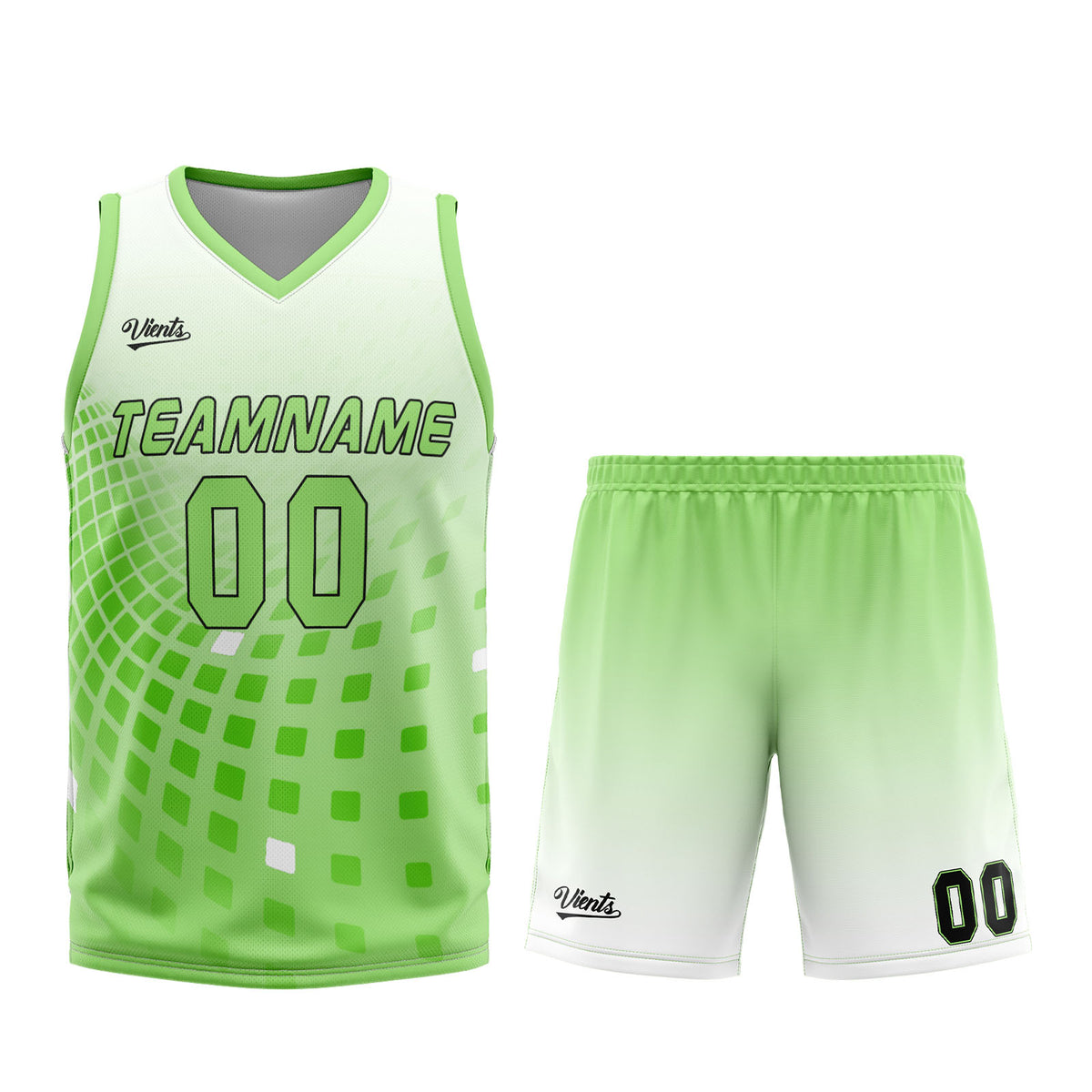 Custom White Green Basketball Jersey Uniform Suit Printed Your Logo Name Number