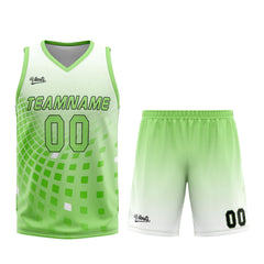 Custom White Green Basketball Jersey Uniform Suit Printed Your Logo Name Number