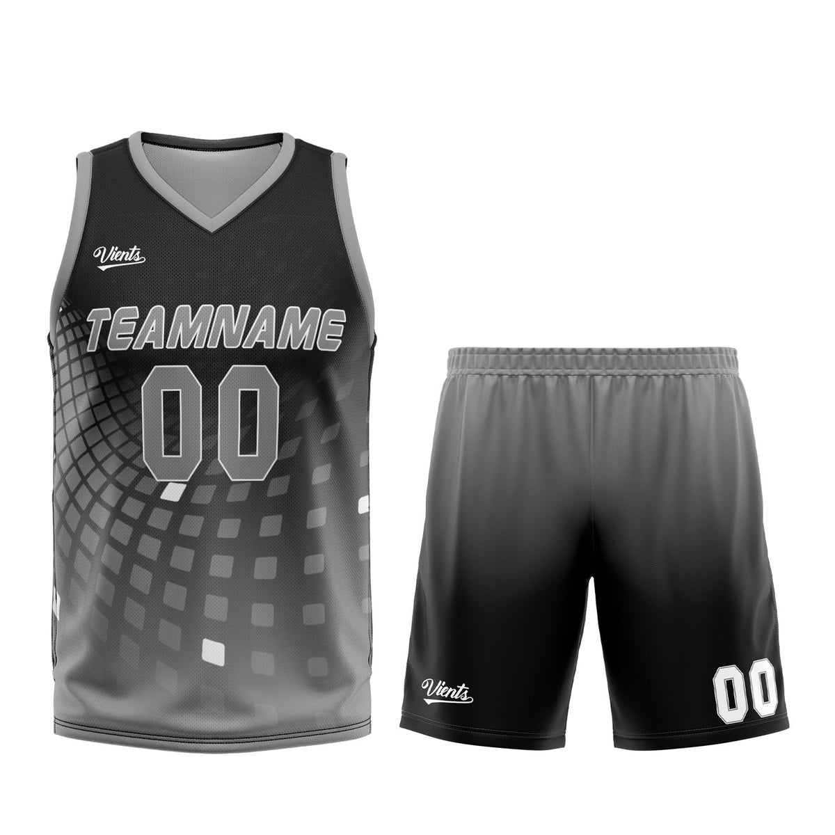 Custom Black Grey Basketball Jersey Uniform Suit Printed Your Logo Name Number