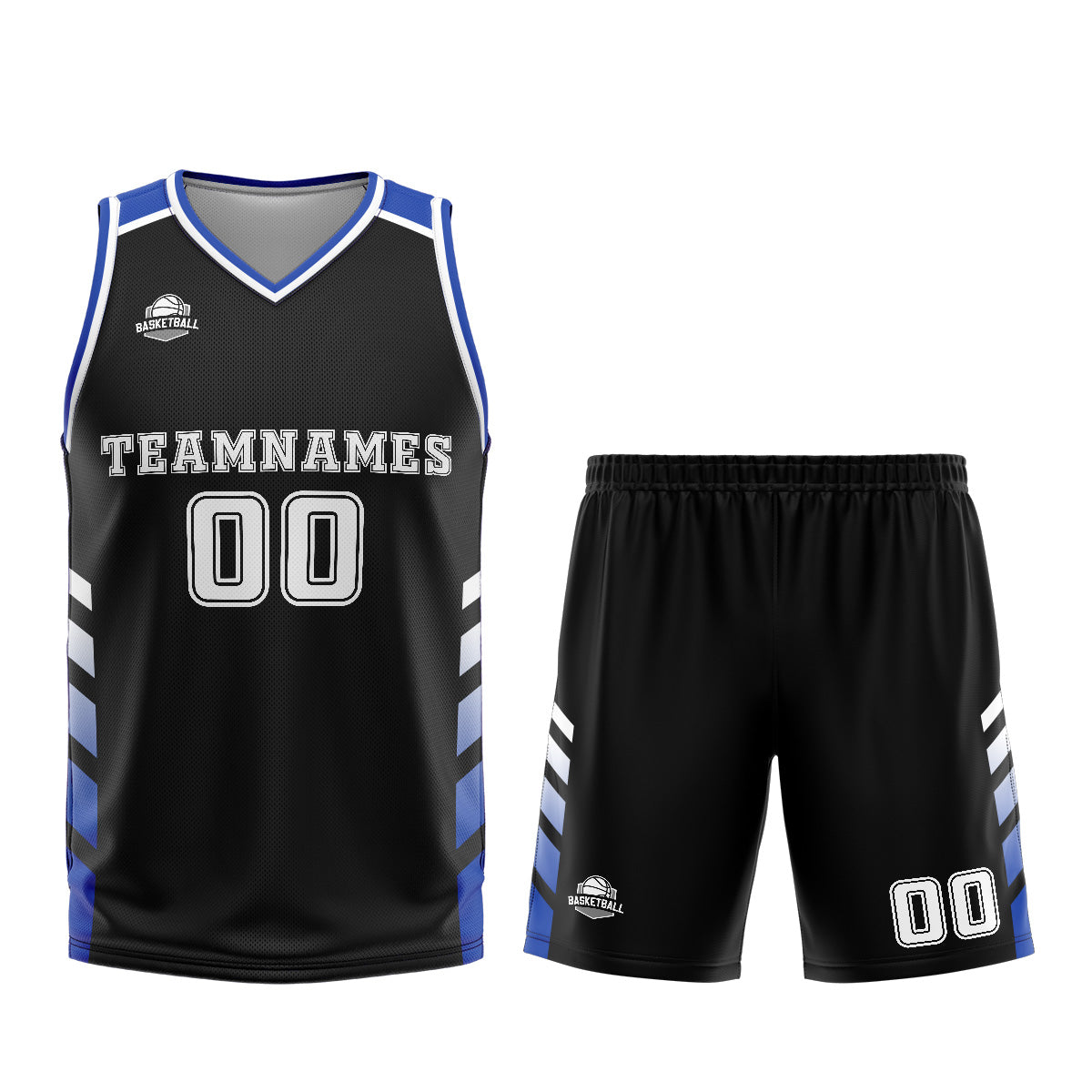 Custom Black Blue Basketball Jersey Uniform Suit Printed Your Logo Name Number