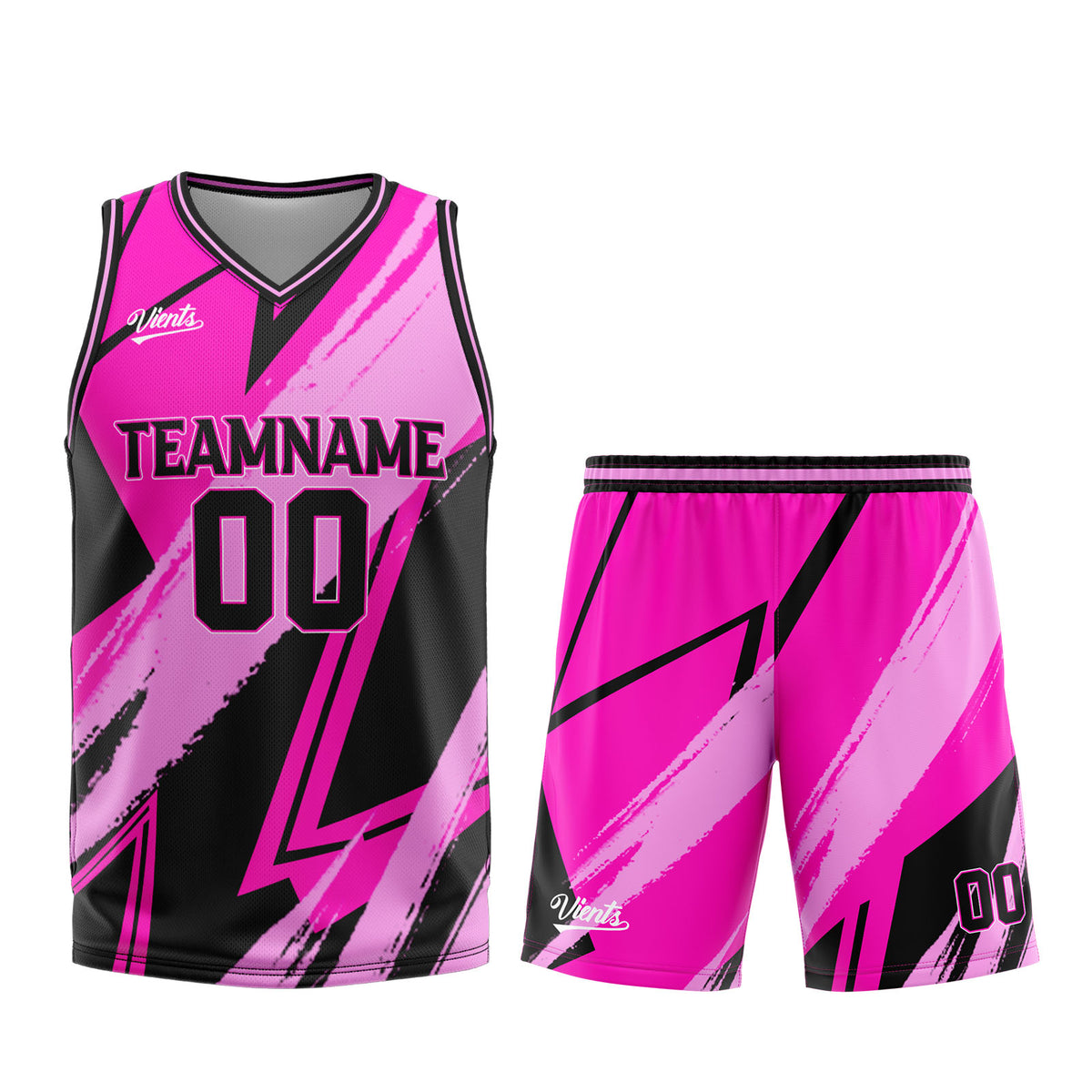 Custom Pink Black Basketball Jersey Uniform Suit Printed Your Logo Name Number