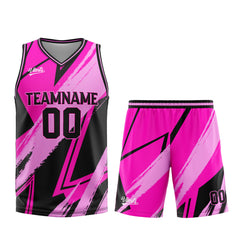 Custom Pink Black Basketball Jersey Uniform Suit Printed Your Logo Name Number