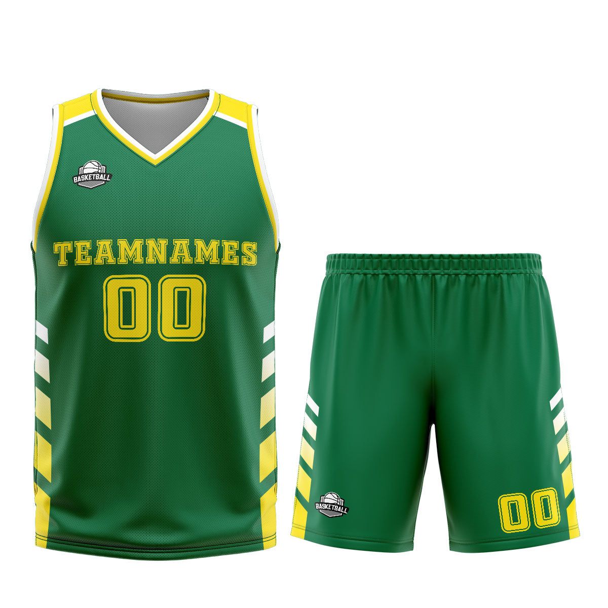 Custom Green Yellow Basketball Jersey Uniform Suit Printed Your Logo Name Number