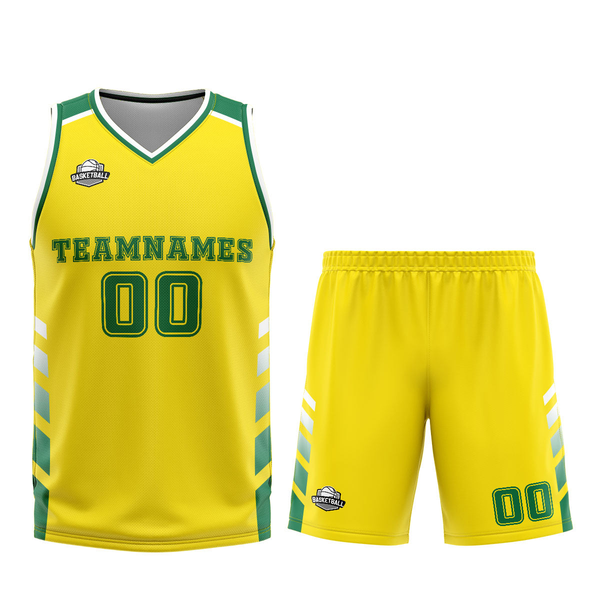 Custom Yellow Green Basketball Jersey Uniform Suit Printed Your Logo Name Number
