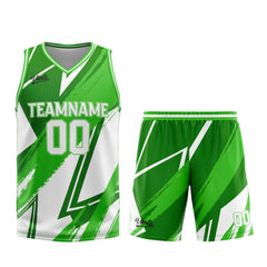 Custom Green White Basketball Jersey Uniform Suit Printed Your Logo Name Number
