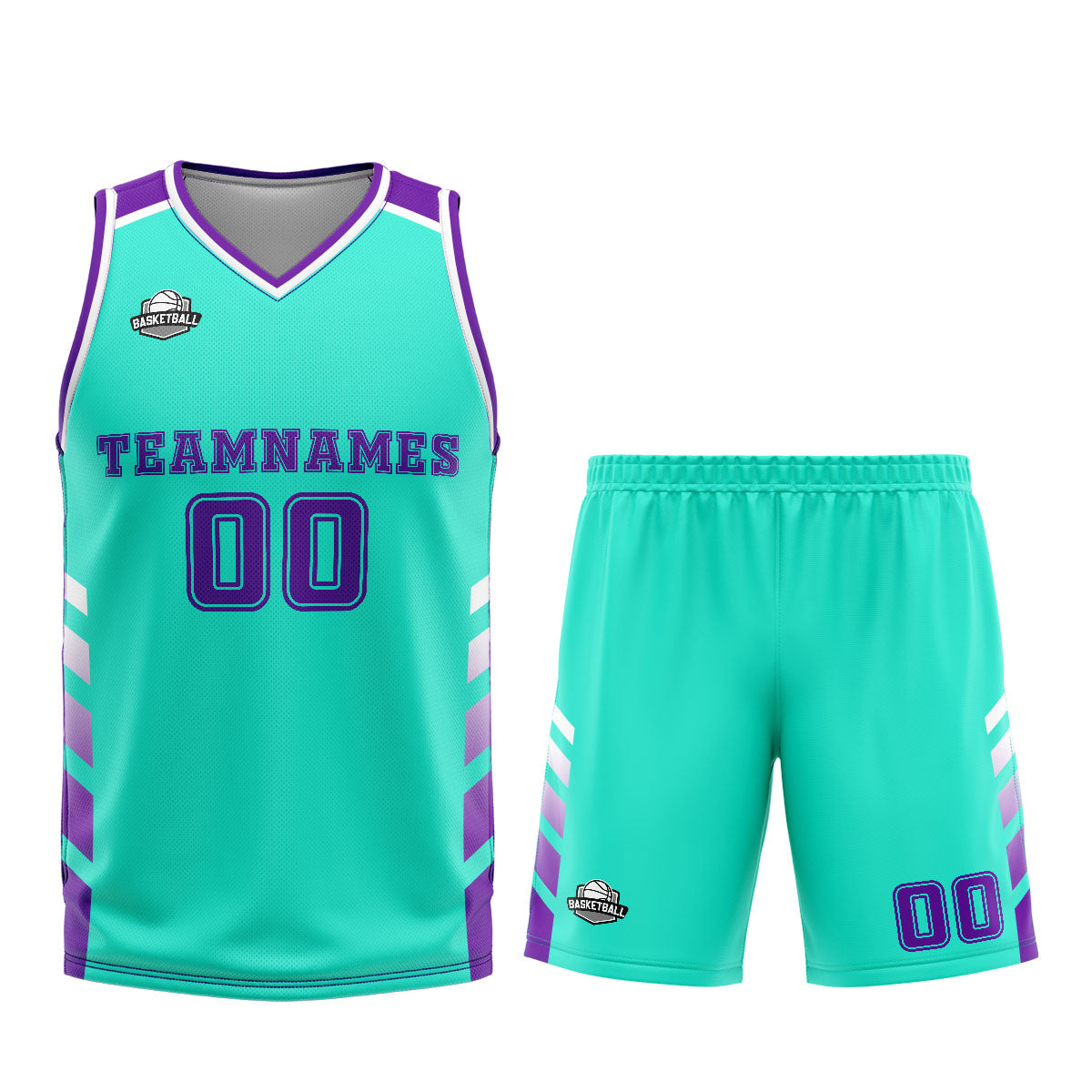 Custom Cyan Purple Basketball Jersey Uniform Suit Printed Your Logo Name Number