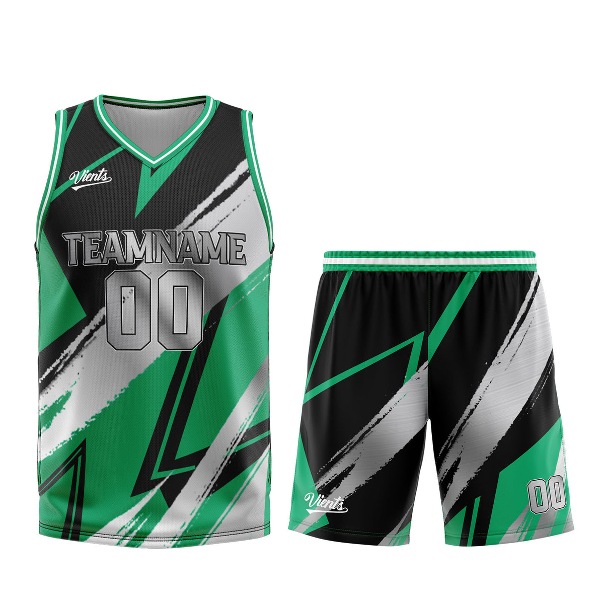 Custom Black Green Grey Basketball Jersey Uniform Suit Printed Your Logo Name Number