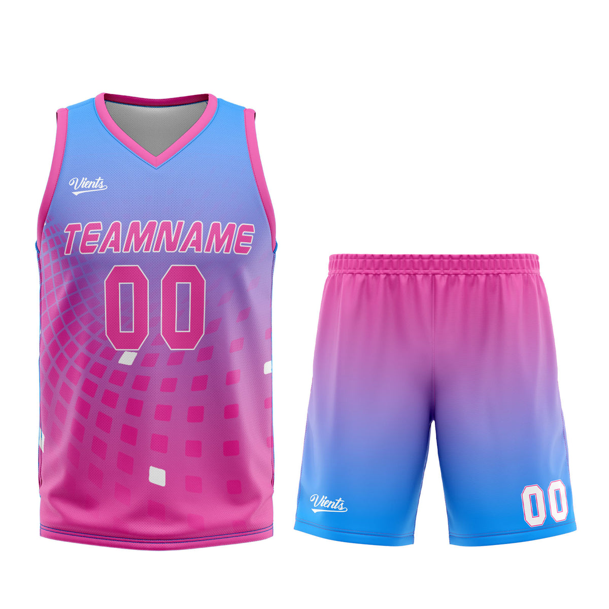 Custom Blue Pink Basketball Jersey Uniform Suit Printed Your Logo Name Number