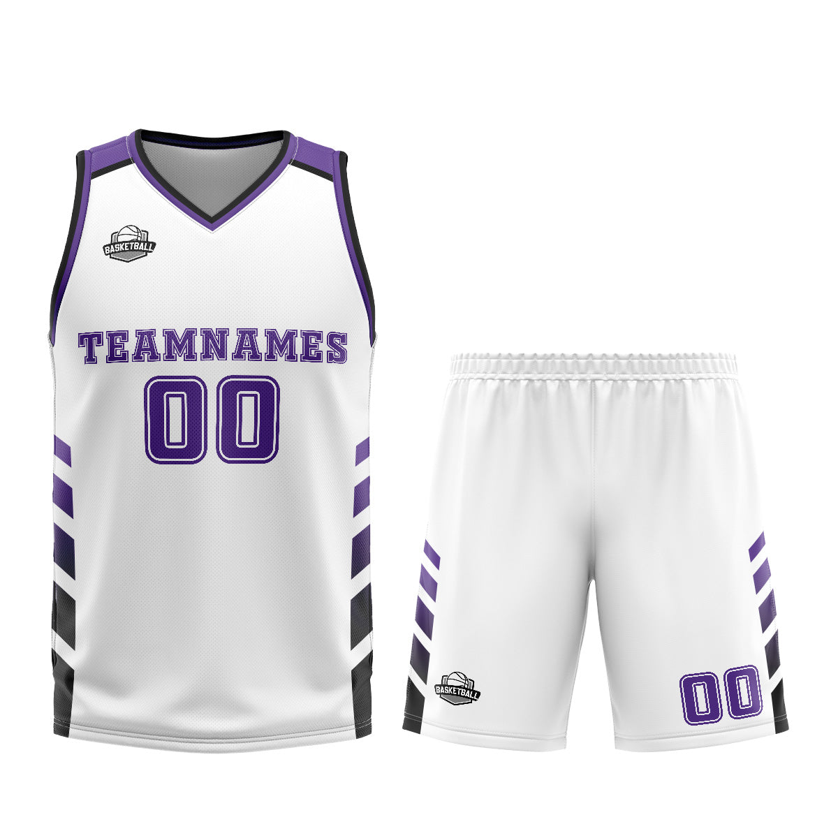 Custom White Purple Basketball Jersey Uniform Suit Printed Your Logo Name Number