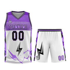 Custom White Purple Basketball Jersey Uniform Suit Printed Your Logo Name Number