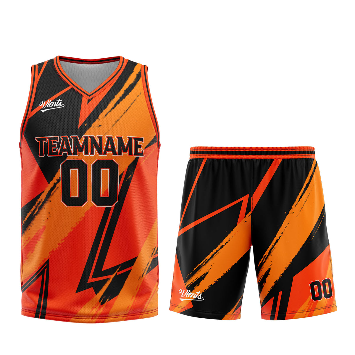 Custom Orange Black Basketball Jersey Uniform Suit Printed Your Logo Name Number