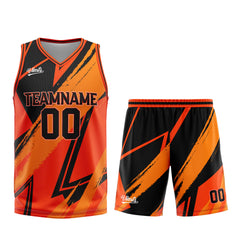 Custom Orange Black Basketball Jersey Uniform Suit Printed Your Logo Name Number