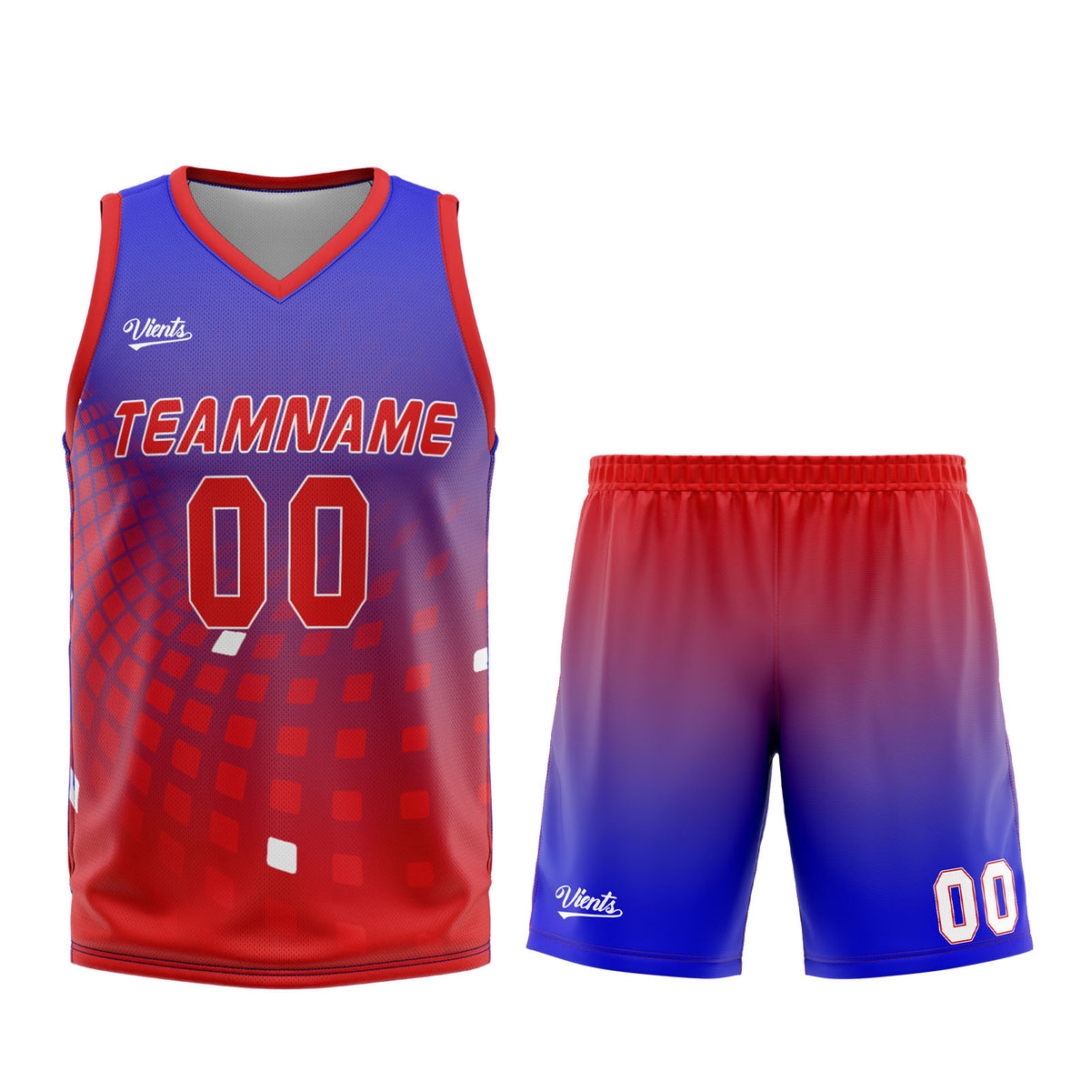 Custom Blue Red Basketball Jersey Uniform Suit Printed Your Logo Name Number