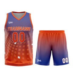 Custom Blue Orange Basketball Jersey Uniform Suit Printed Your Logo Name Number