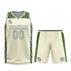 Custom Cream Green Basketball Jersey Uniform Suit Printed Your Logo Name Number