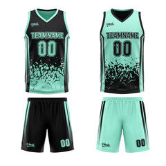 Custom Black Light Green Reversible Basketball Suit for Adults and Kids Personalized Jersey