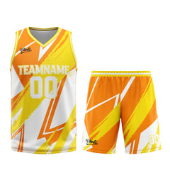 Custom Orange Yellow Basketball Jersey Uniform Suit Printed Your Logo Name Number