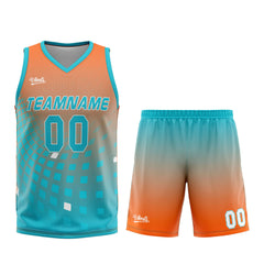 Custom Orange Cyan Basketball Jersey Uniform Suit Printed Your Logo Name Number