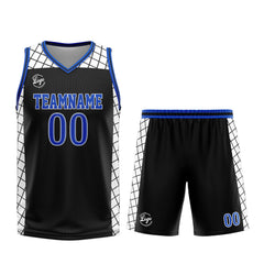 Custom Black Blue Basketball Jersey Uniform Suit Printed Your Logo Name Number
