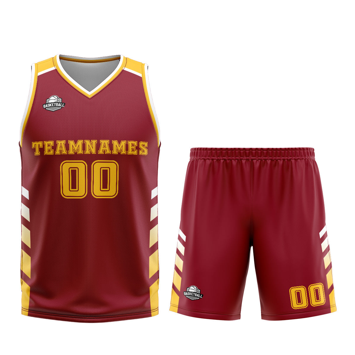 Custom Red Yellow Basketball Jersey Uniform Suit Printed Your Logo Name Number