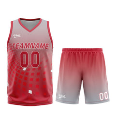 Custom Grey Red Basketball Jersey Uniform Suit Printed Your Logo Name Number