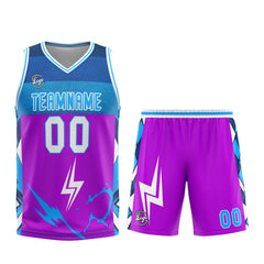 Custom Purple Blue Basketball Jersey Uniform Suit Printed Your Logo Name Number