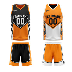 Custom Black Orange Reversible Basketball Suit for Adults and Kids Personalized Jersey