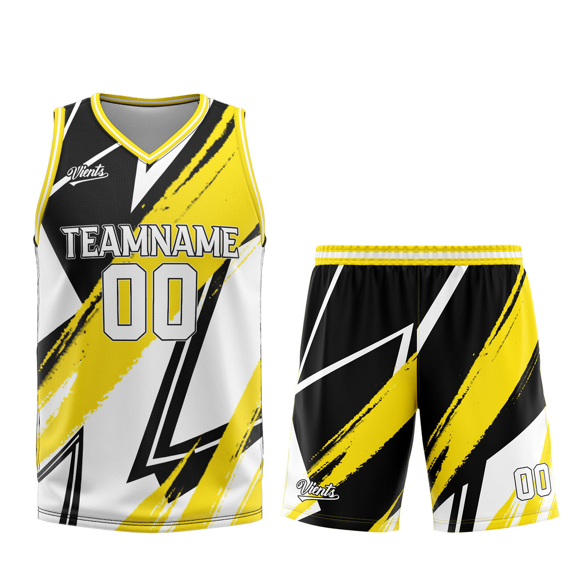Custom Black Yellow Basketball Jersey Uniform Suit Printed Your Logo Name Number