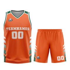 Custom Orange Green Basketball Jersey Uniform Suit Printed Your Logo Name Number