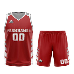 Custom Red Grey Basketball Jersey Uniform Suit Printed Your Logo Name Number