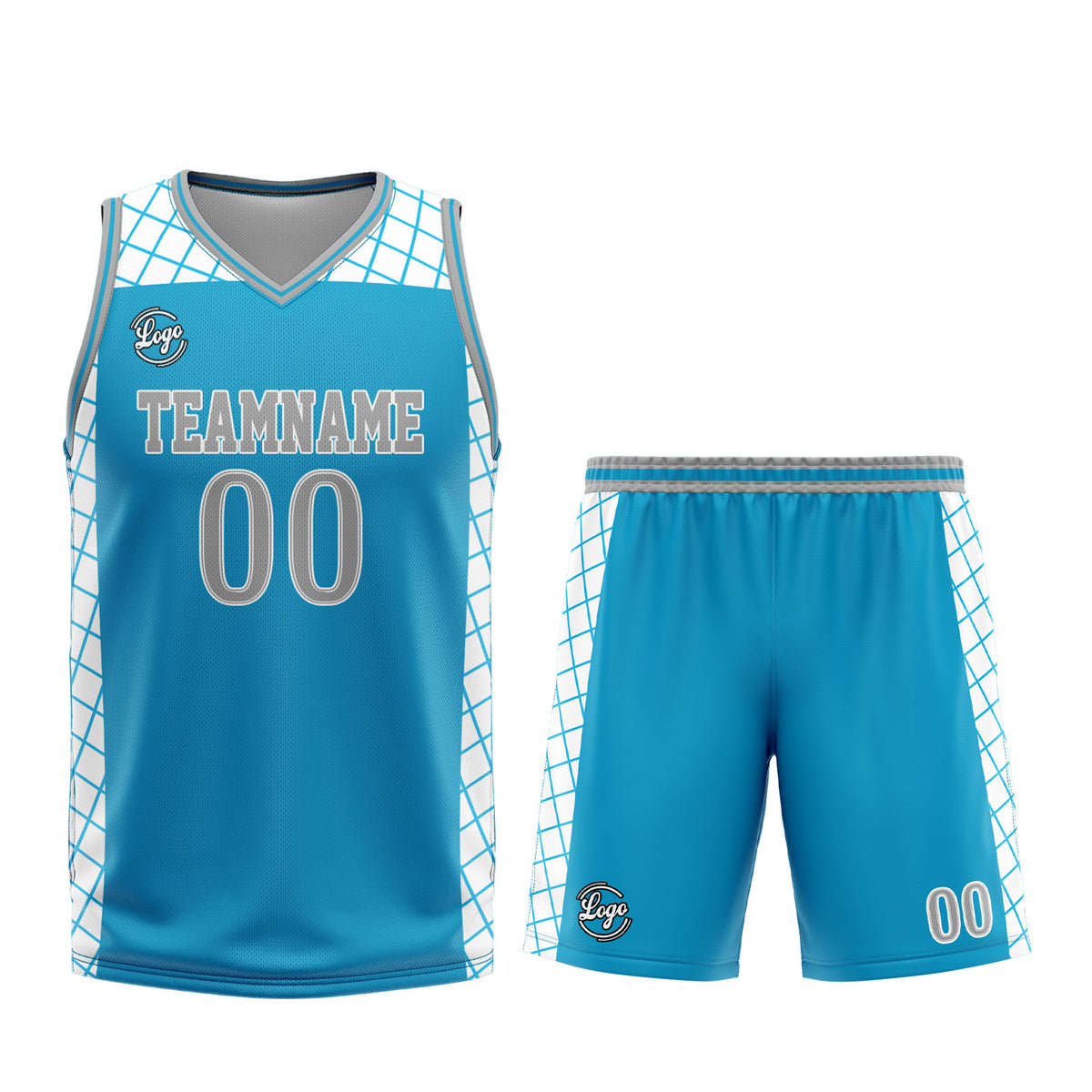 Custom Blue Grey Basketball Jersey Uniform Suit Printed Your Logo Name Number