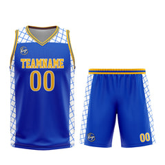 Custom Blue Yellow Basketball Jersey Uniform Suit Printed Your Logo Name Number