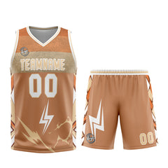 Custom Brown White Basketball Jersey Uniform Suit Printed Your Logo Name Number