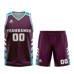 Custom Purple Cyan Basketball Jersey Uniform Suit Printed Your Logo Name Number
