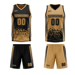 Custom Brown Balck Reversible Basketball Suit for Adults and Kids Personalized Jersey
