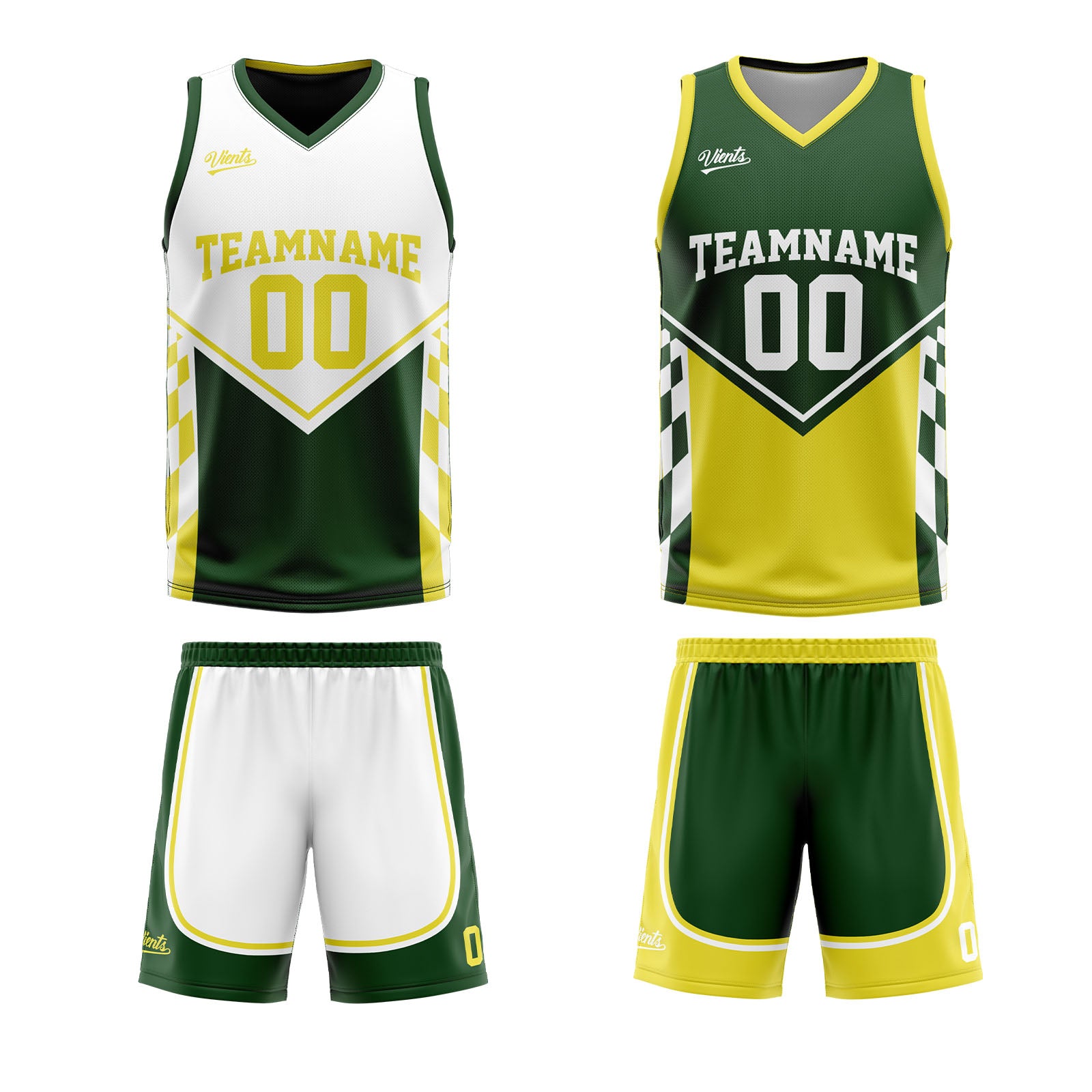 Custom Dull Green Yellow Reversible Basketball Suit for Adults and Kids Personalized Jersey